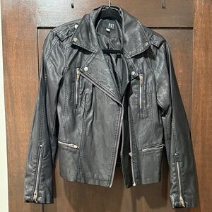Kut from the Kloth Charcoal Leather Biker Jacket
